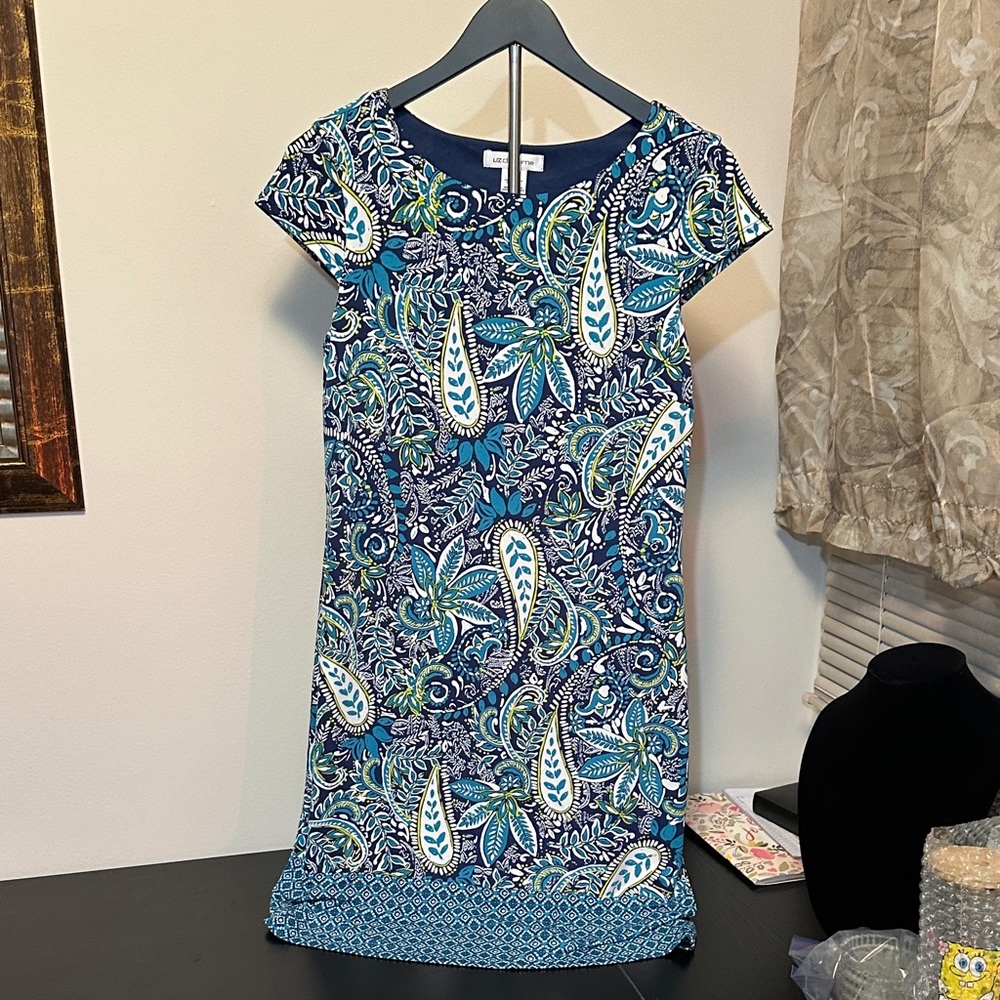 Blue Paisley Print Women's Dress